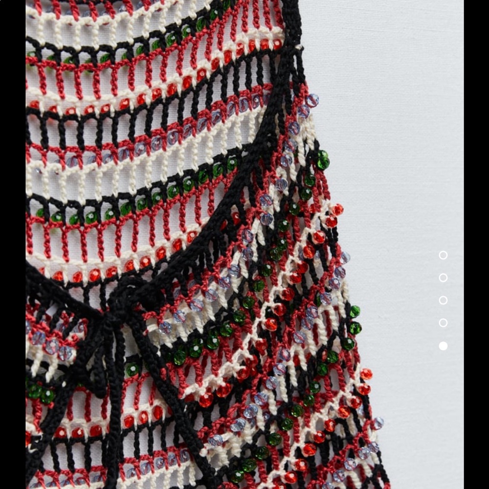 NWT Zara Beaded crochet shirt - Picture 5 of 10